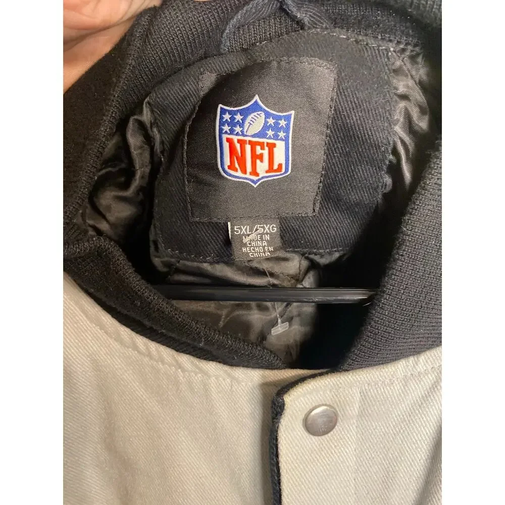 Las Vegas Raiders NFL Jacket 5XL Corduroy Style Black Gray Heavyweight